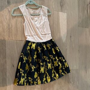 Ark & Co Cream and Gold Floral Dress